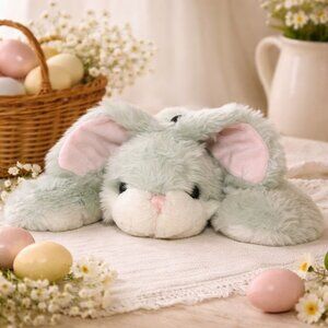 Realistic Mint Plush Bunny Rabbit Y2K Stuffed Animal Easter Nursery Cottagecore